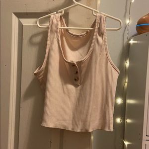 Light pink creamy cropped tank top